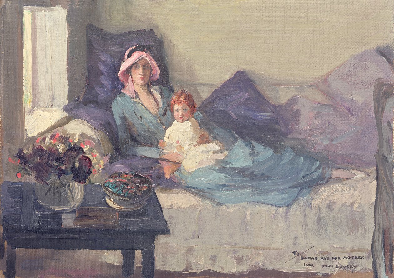 Pani Winston Churchill z córką Sarah, po 1914 r. autorstwa John Lavery