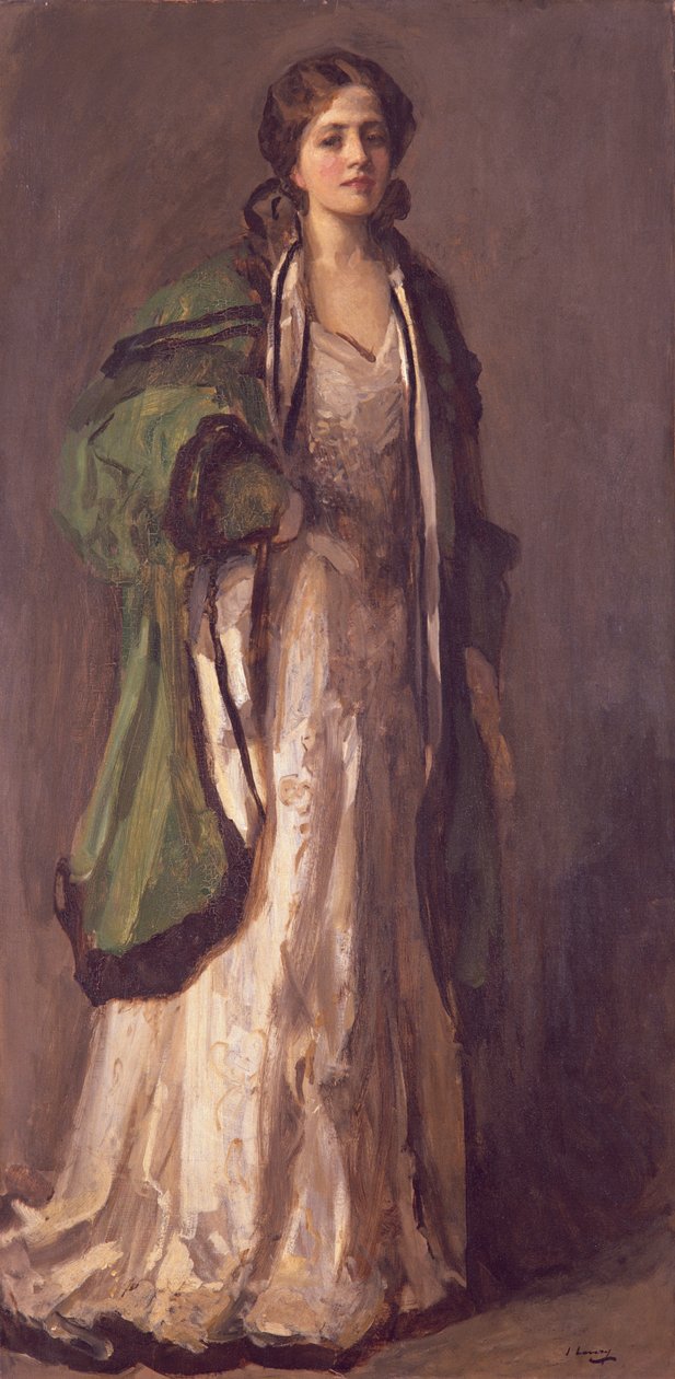 Portret damy w zielonym płaszczu, 1903 autorstwa John Lavery