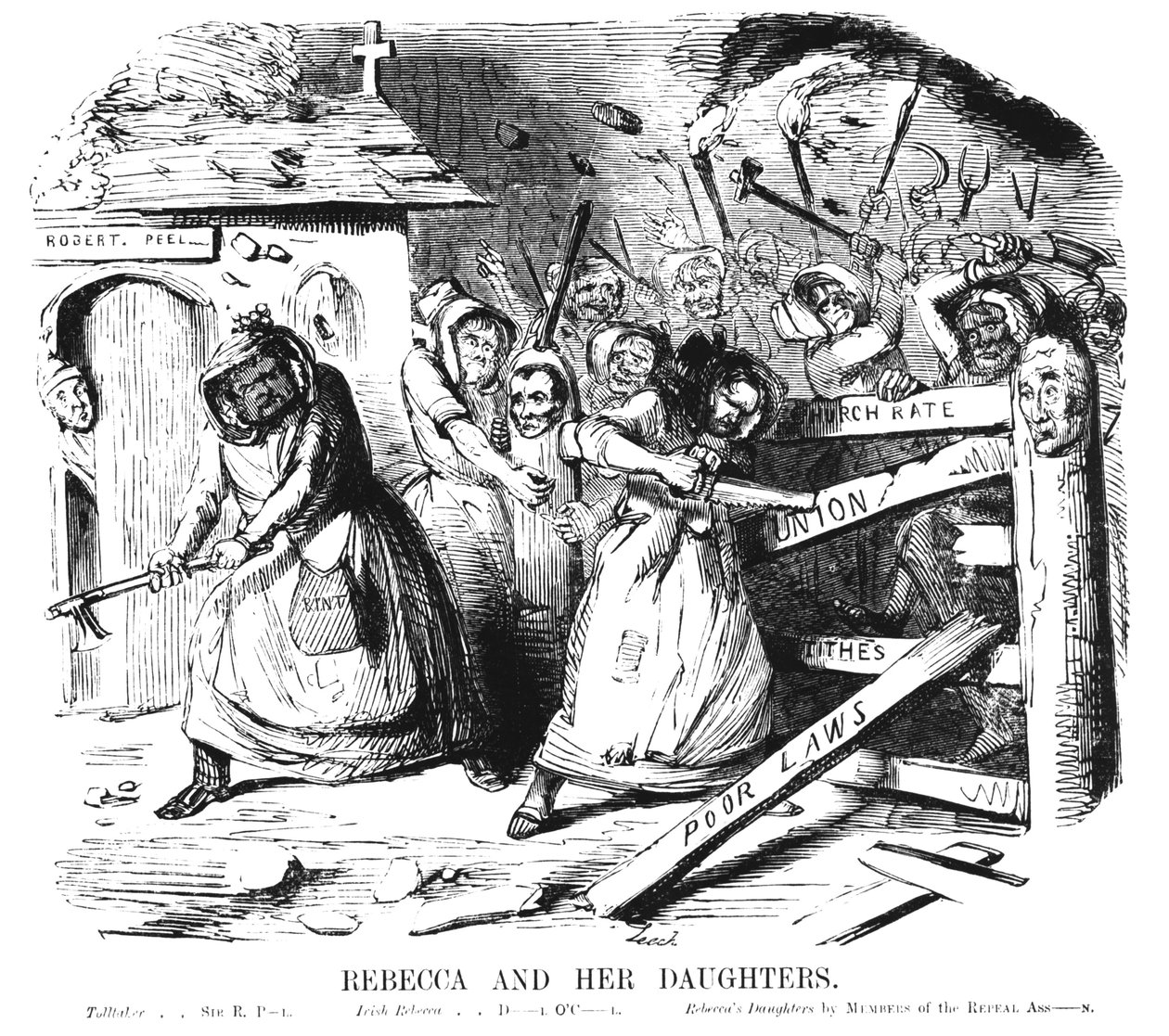 Rebecca i jej córki autorstwa John Leech