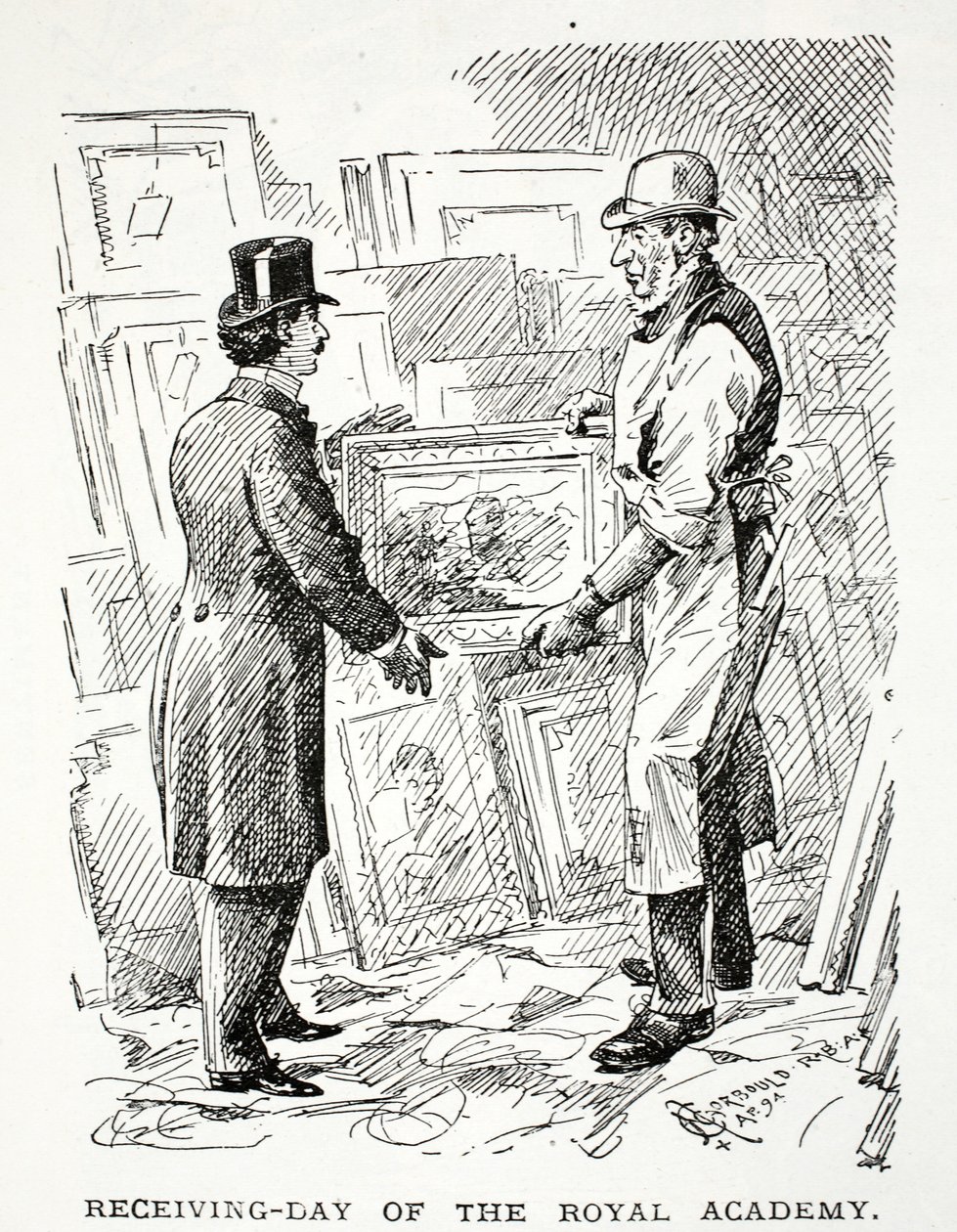 Dzień przyjęć do Akademii Królewskiej autorstwa John Leech