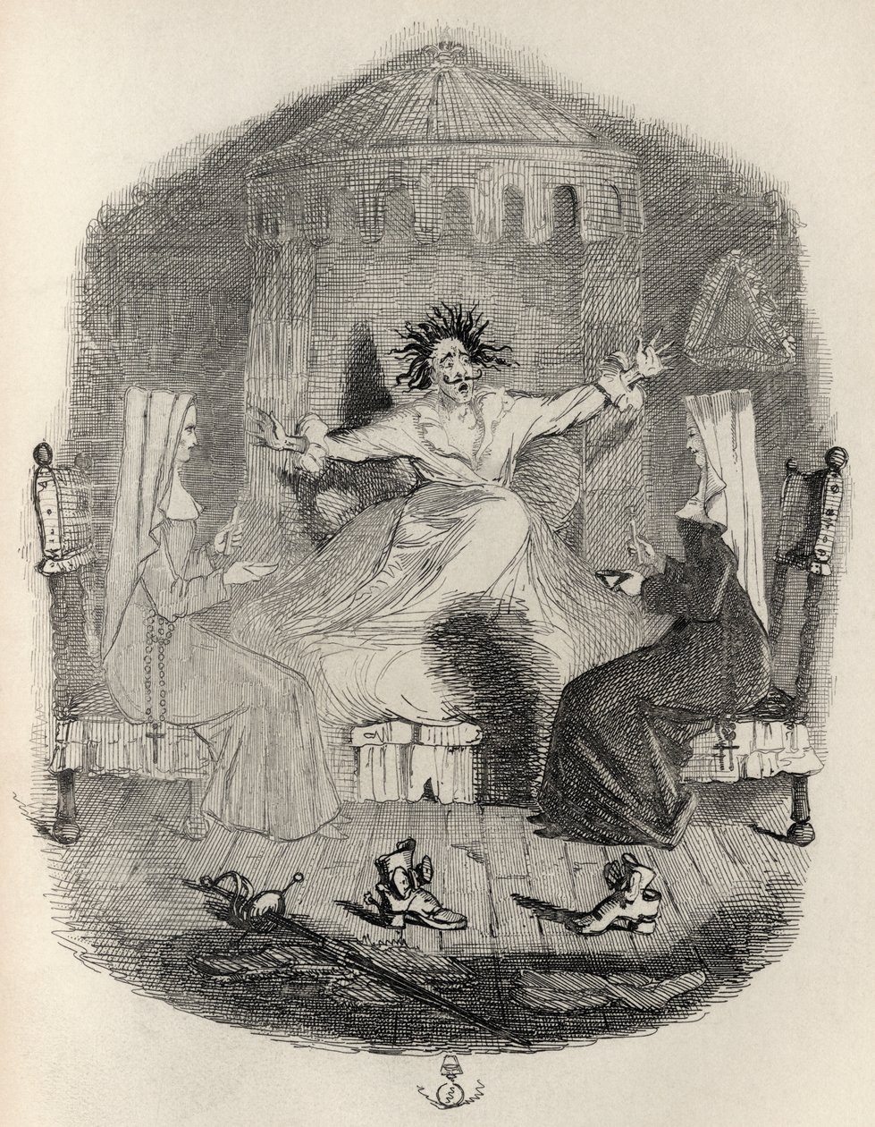The Black Mousquetaire, z „The Ingoldsby Legends” Thomasa Ingoldsby, wydanej przez Richarda Bentleya und Son, 1887 autorstwa John Leech