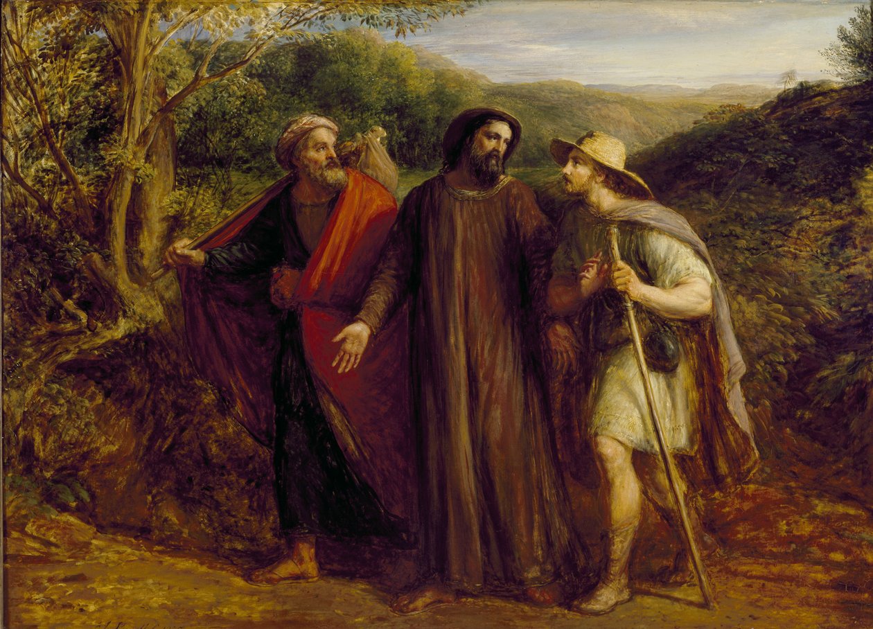 Ukazanie się Chrystusa dwóm uczniom idącym do Emaus, 1835 autorstwa John Linnell