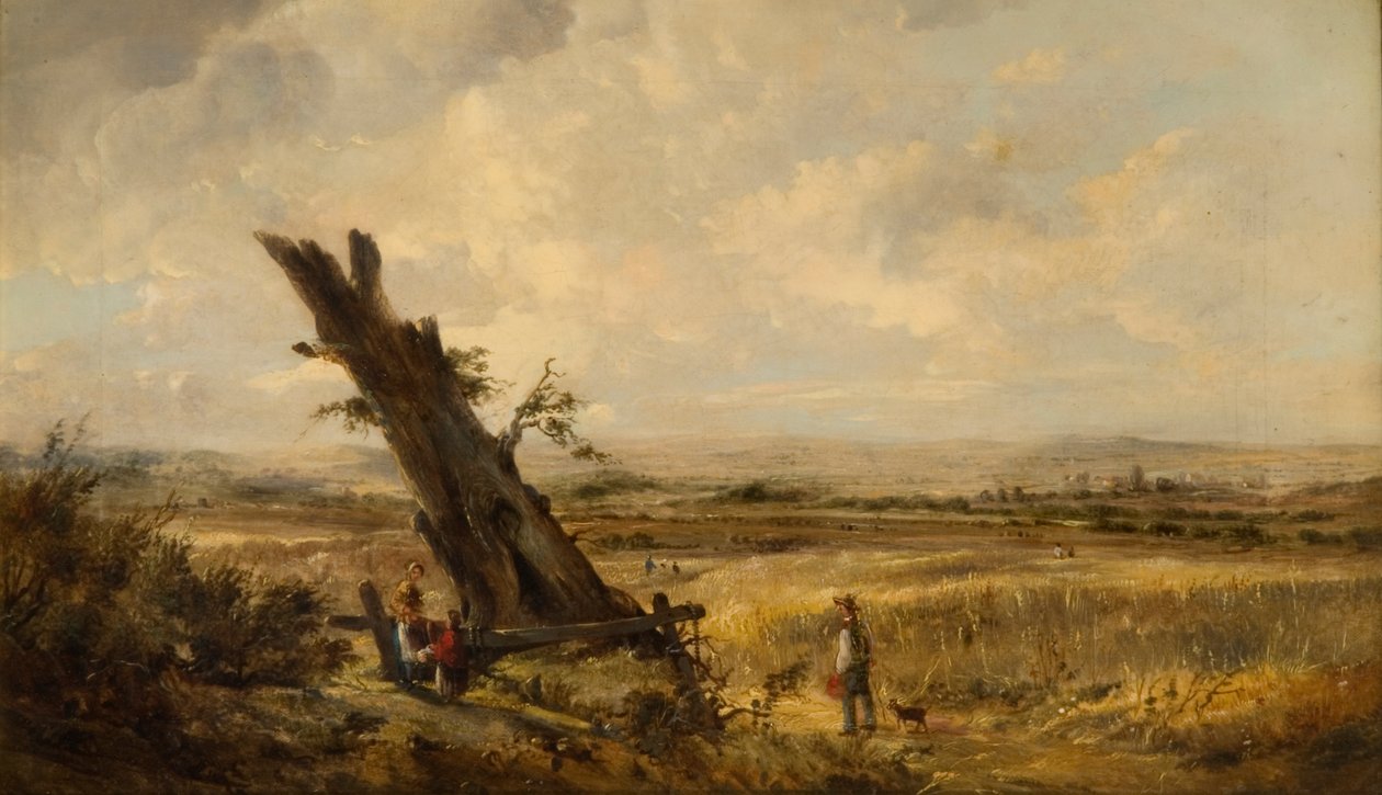 Krajobraz z polem kukurydzy autorstwa John Linnell