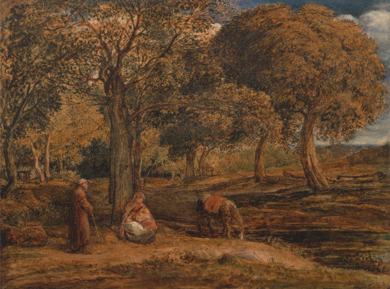 Reszta w ucieczce do Egiptu autorstwa John Linnell