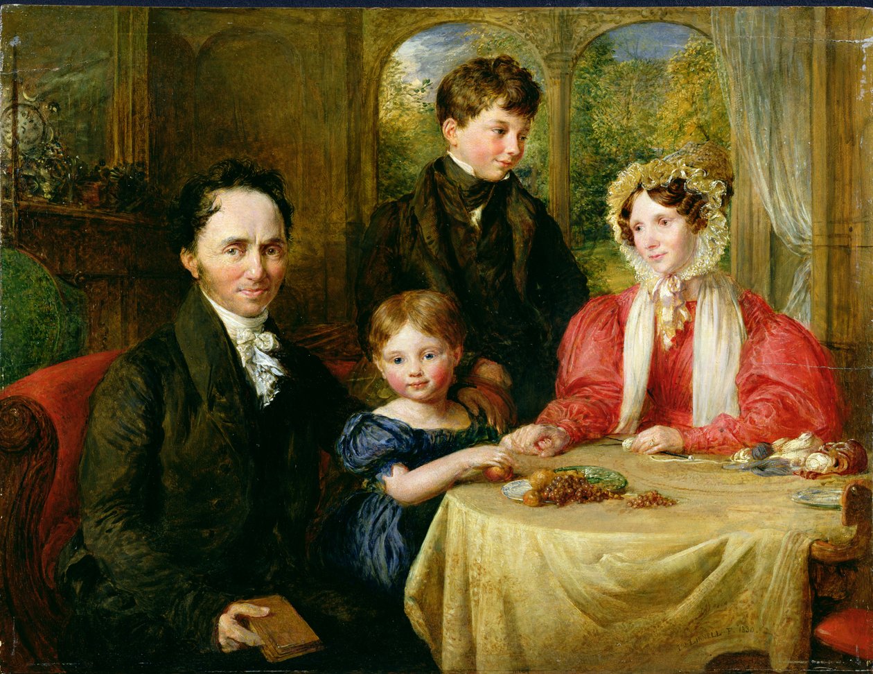 W.A. Garrett i rodzina, 1830 autorstwa John Linnell