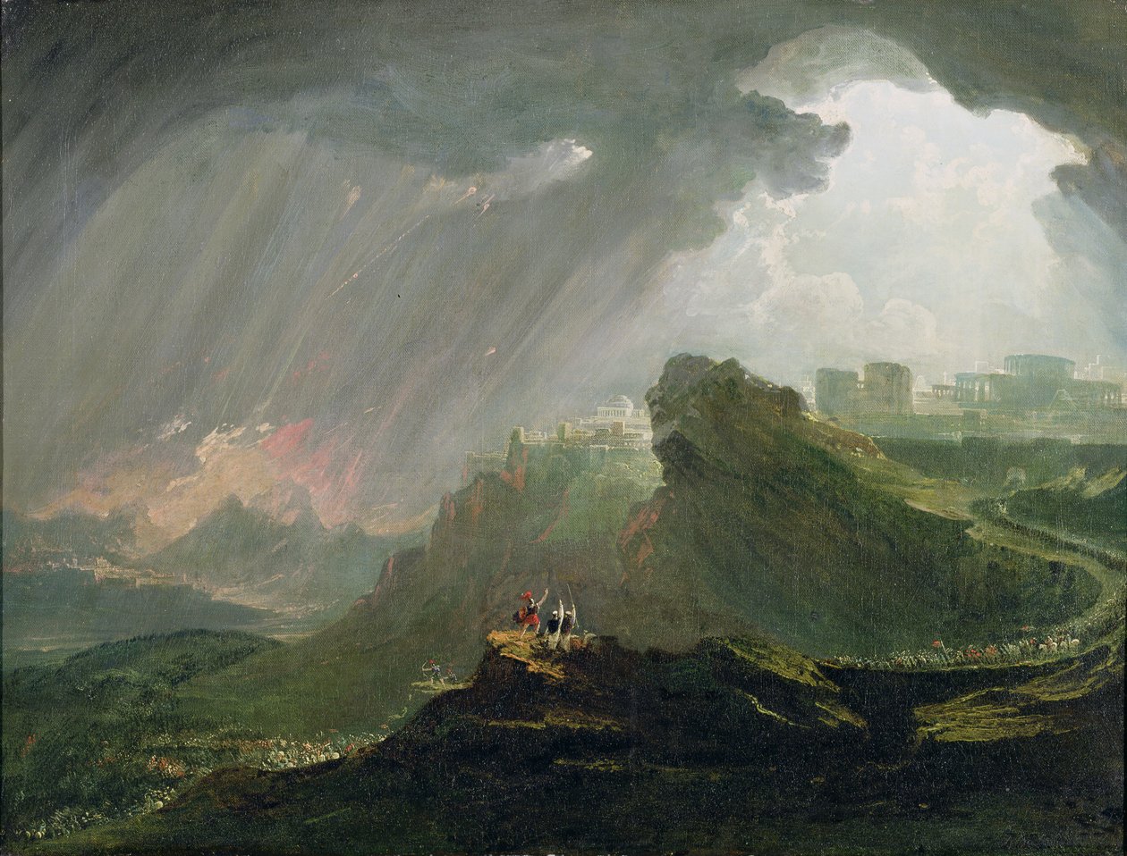 Joshua nakazujący Słońcu stać nieruchomo nad Gibeonem, ok. 1840 r. autorstwa John Martin