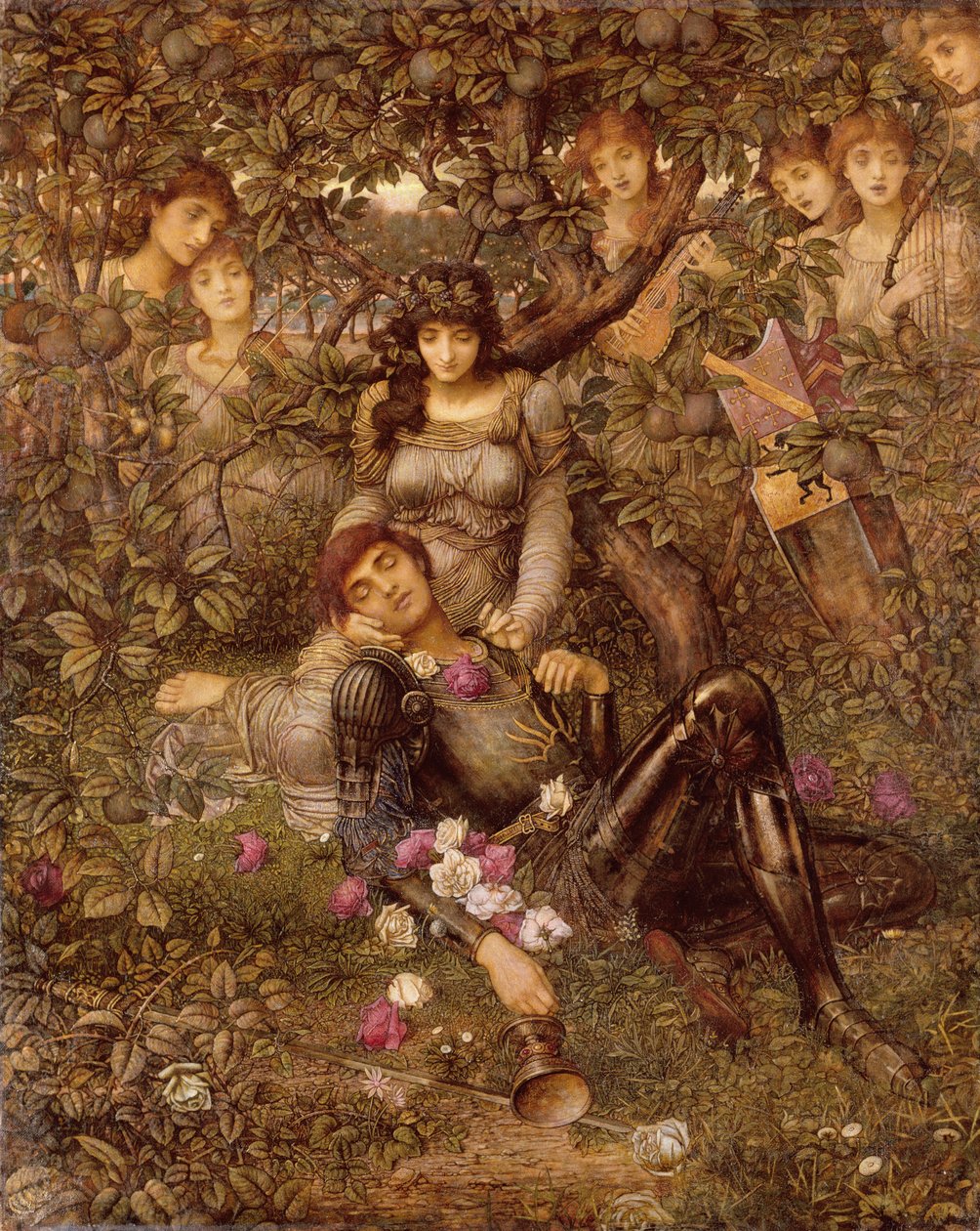 Acrasia, ok.1888 (olej i złota farba na płótnie) autorstwa John Melhuish Strudwick