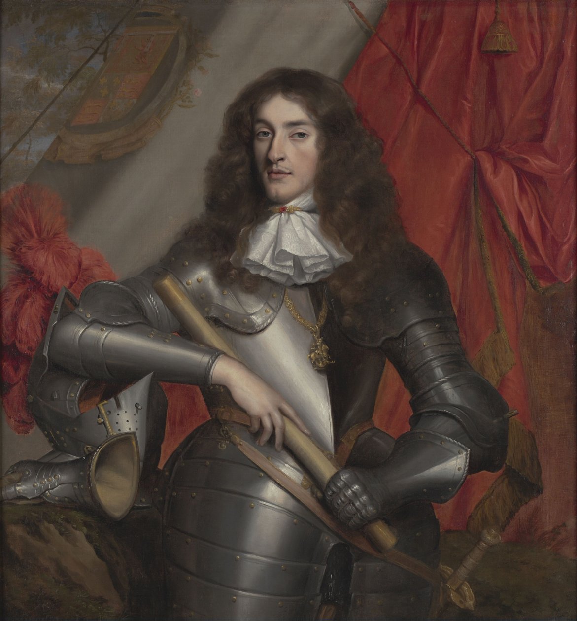 Portret króla Jakuba II i VII w zbroi jako księcia Yorku (1633-1701) autorstwa John Michael Wright