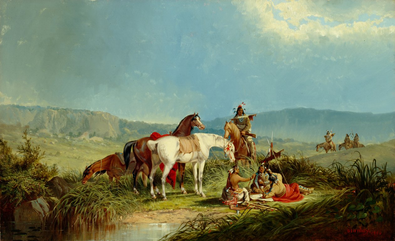 Indianie w karty do gry, 1866 autorstwa John Mix Stanley