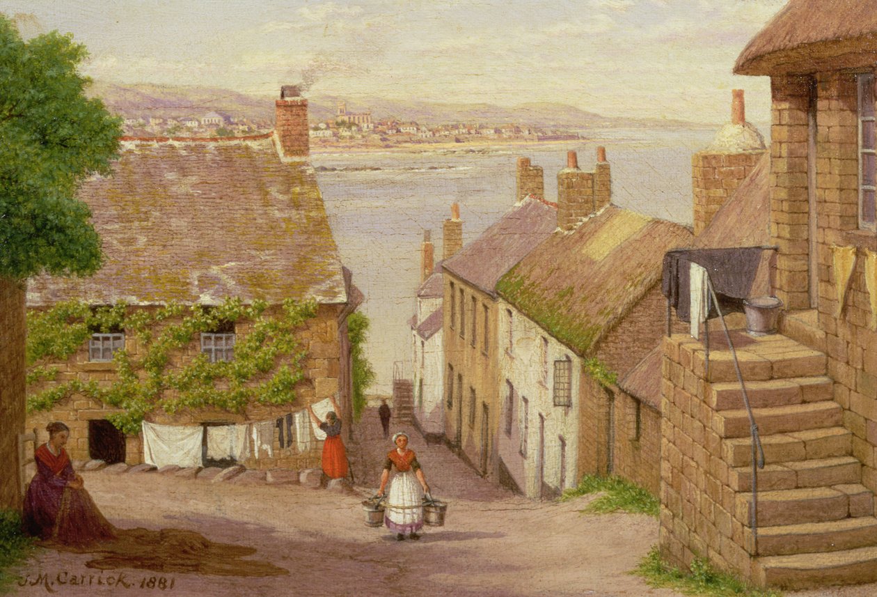 Widok Penzance z Newlyn, 1881 r. autorstwa John Mulcaster Carrick