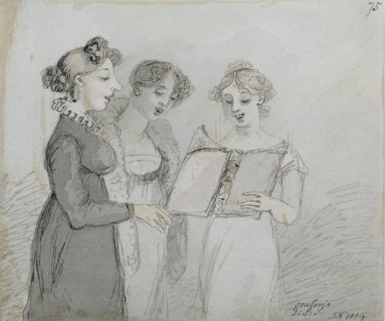 Spektakl oratoryjny w Drury Lane Theatre, część trzecia tryptyku, 1814 (toaleta i atrament) (zob. również 84543-4) autorstwa John Nixon