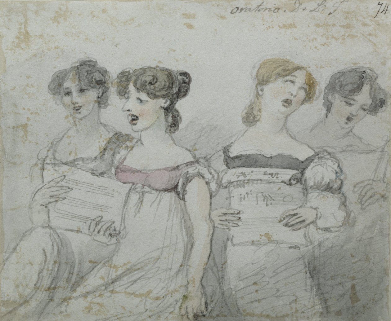 Spektakl oratoryjny w Drury Lane Theatre, część druga tryptyku, 1814 (toaleta i atrament) (zob. także 84543 i 84545) autorstwa John Nixon