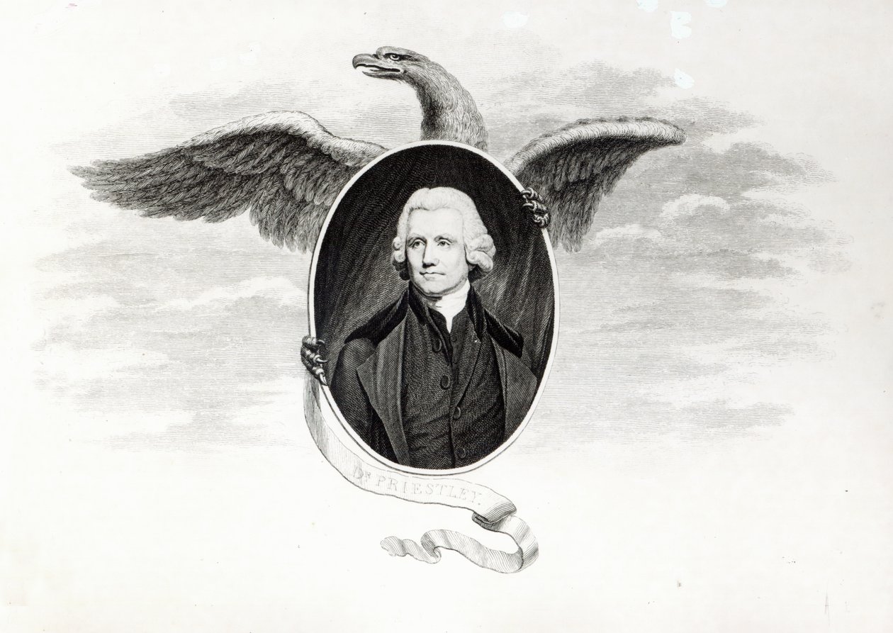 Dr Priestley, ilustracja z „Chemicznych filozofów współczesności”, grawerowana przez Jamesa Caldwella (1739-1819) autorstwa John Opie