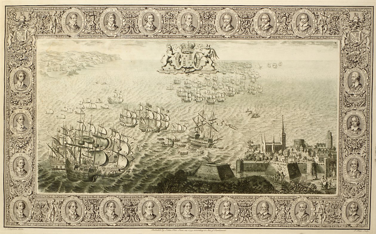 Armada (rycina z gobelinu), 1739 autorstwa John Pine