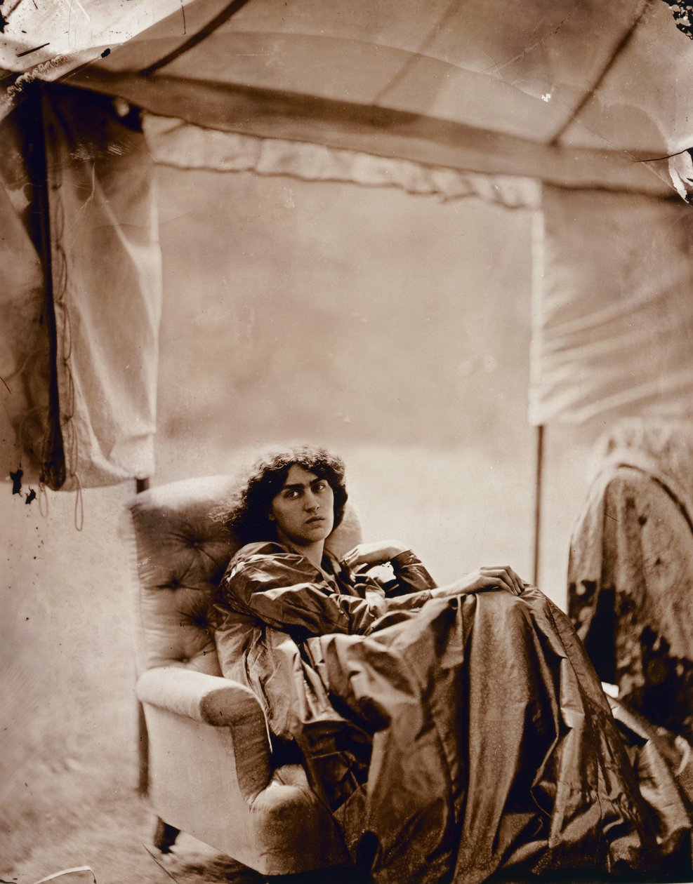 Portret Jane Morris (1839-1914) 1865 (odbitka albumowa) autorstwa John R. Parsons
