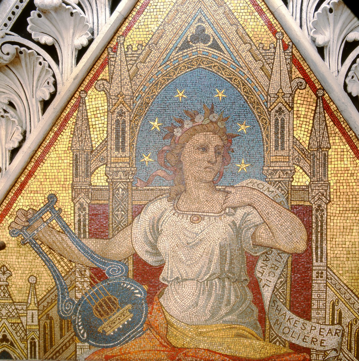Fragment poezji z Albert Memorial, wykonany przez Antonio Salviati 1816-90, 1868 mozaika autorstwa John Richard Clayton