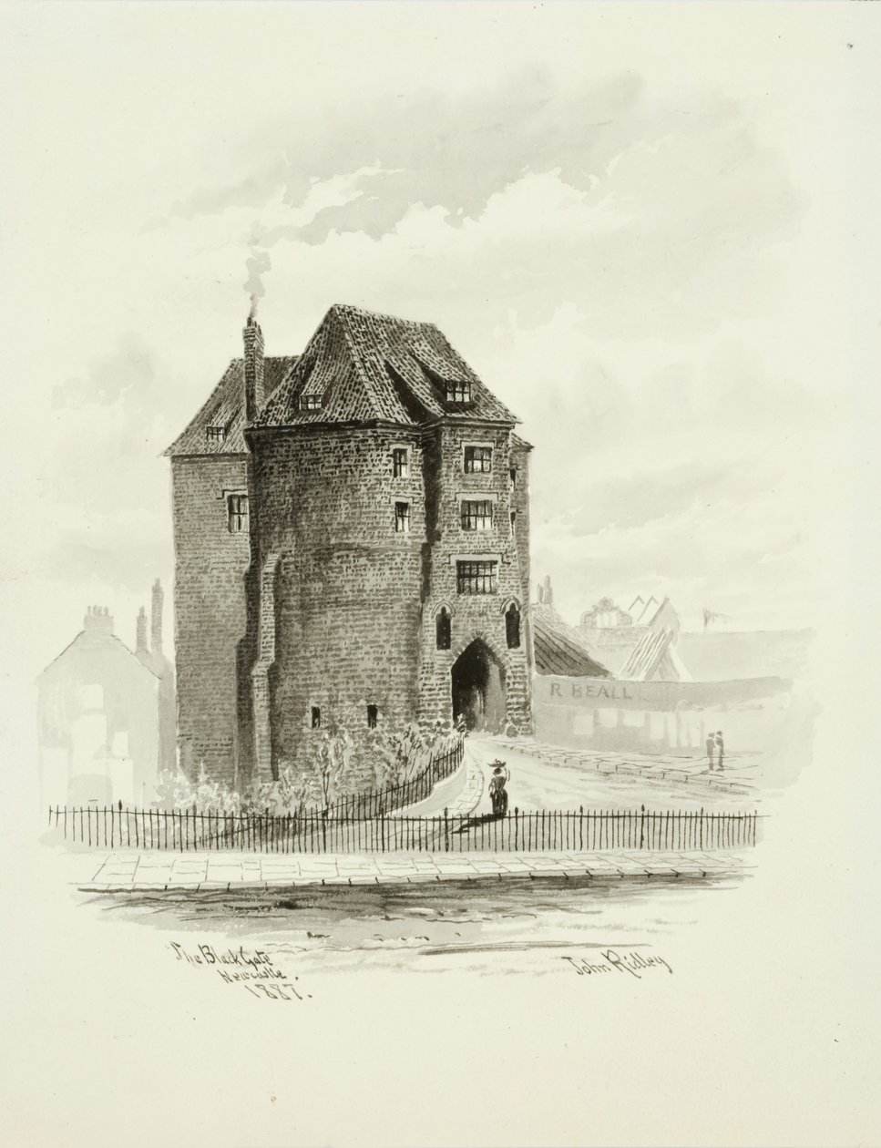 Czarna Brama, Newcastle (wc (pranie) na papierze) autorstwa John Ridley
