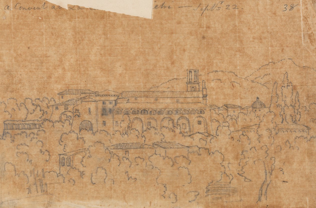 Klasztor w La Cava niedaleko Vietri, 22 września autorstwa John Robert Cozens
