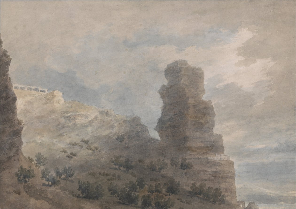 Widok z karczmy w Terracina autorstwa John Robert Cozens