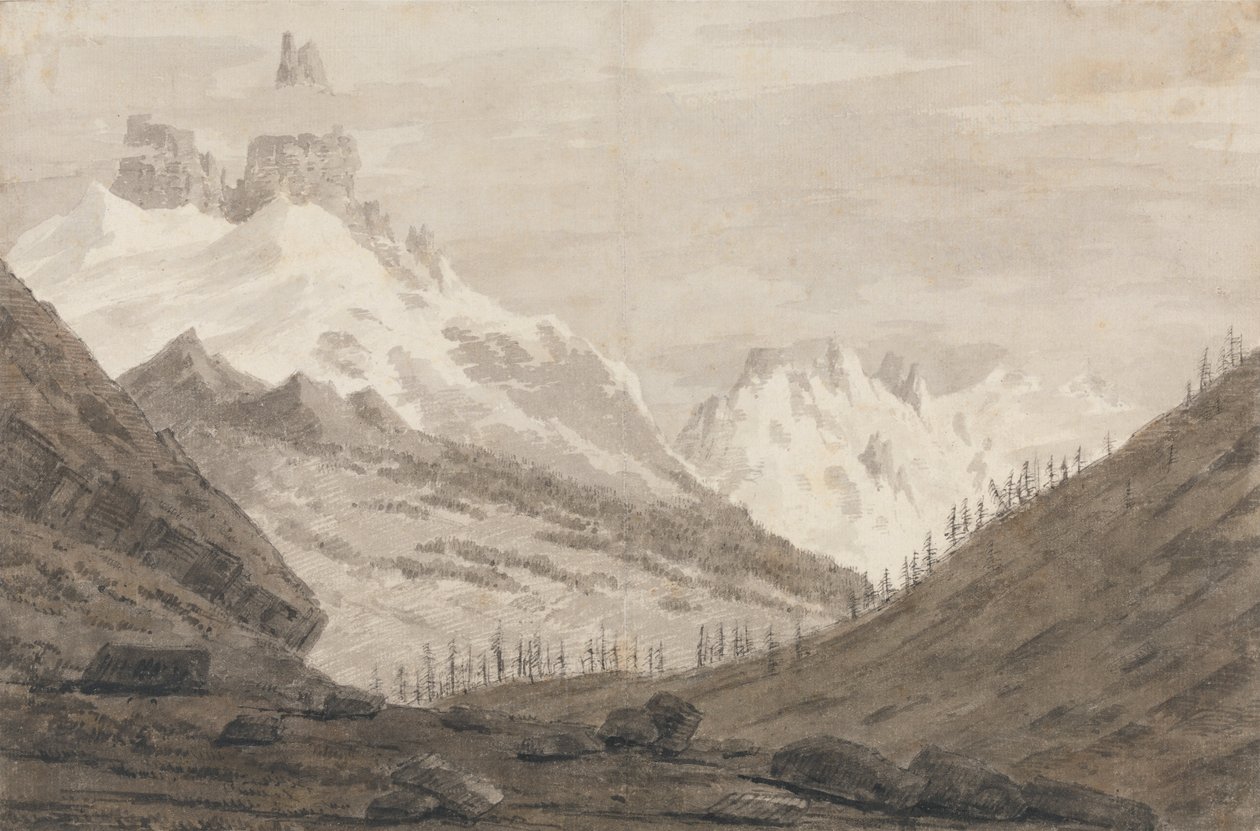 Między Chamonix a Martigny autorstwa John Robert Cozens