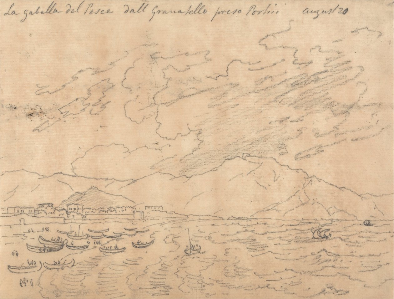 Ryba Gabella z Granabello Zabrana Portici, 20 sierpnia autorstwa John Robert Cozens