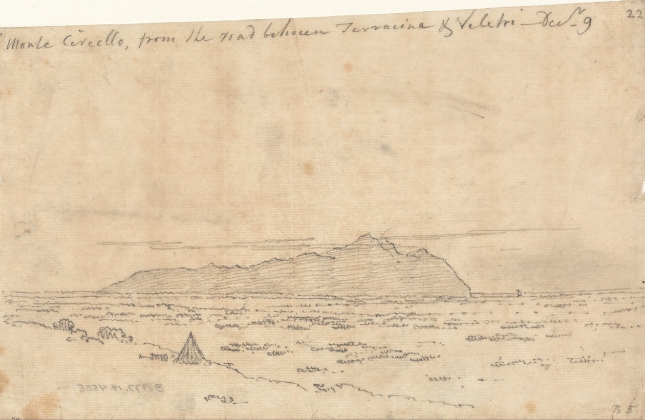 Monte Circeo od drogi między Terracina i Velletri autorstwa John Robert Cozens