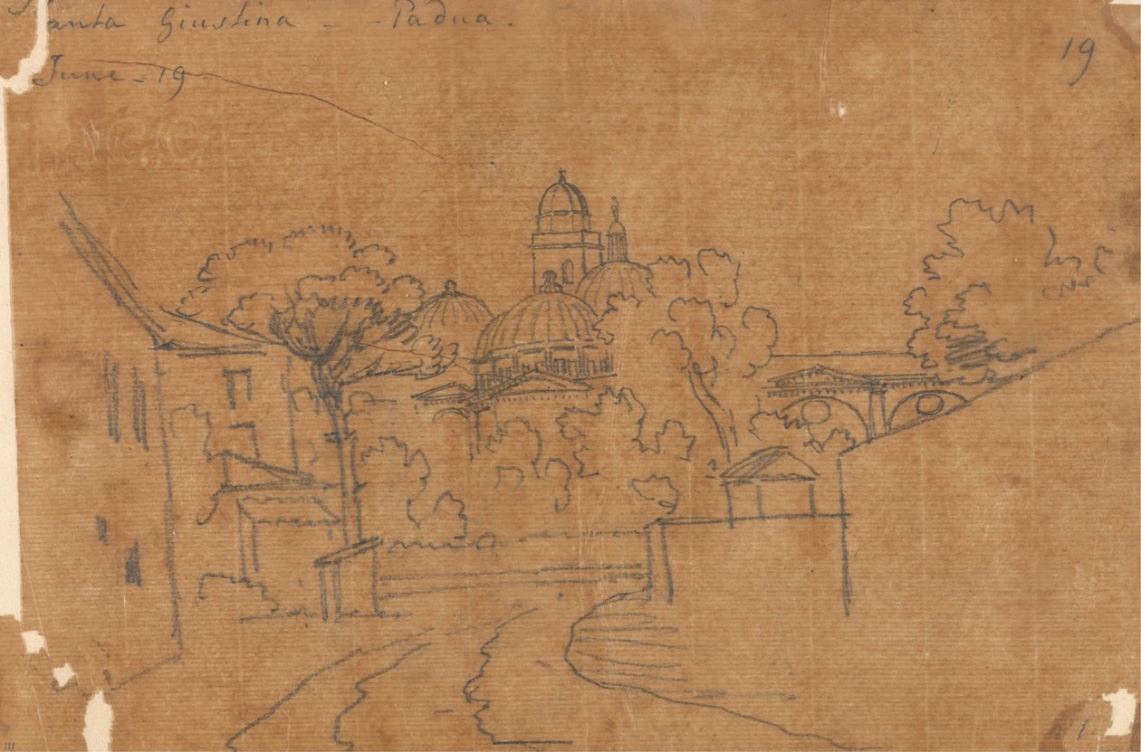 Santa Giustina, Padwa, 19 czerwca autorstwa John Robert Cozens