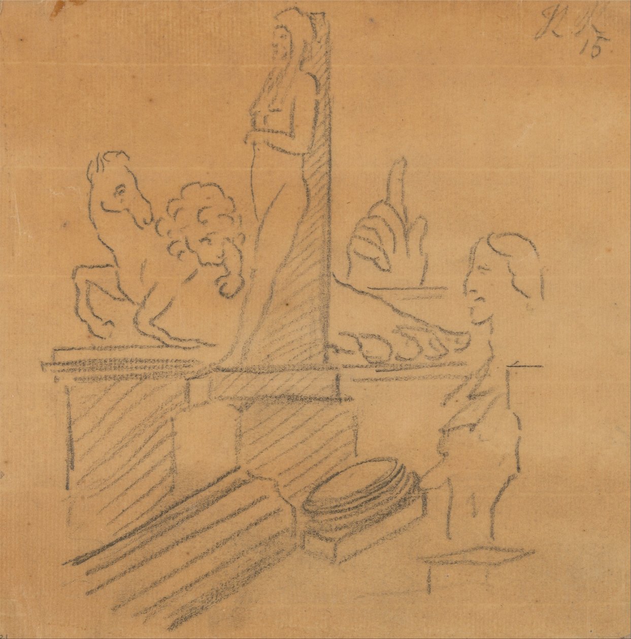 Posągi i ruiny autorstwa John Robert Cozens