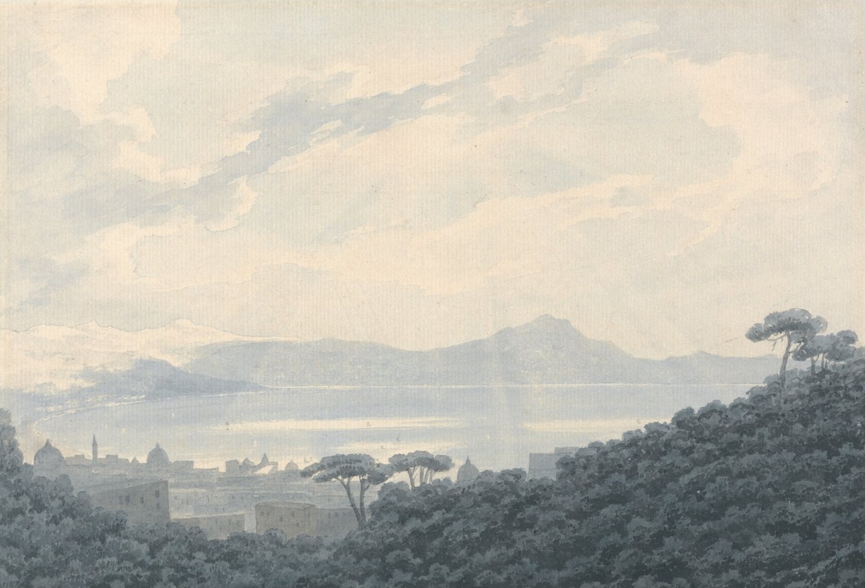 Zatoka Neapolitańska z Capodimonte, Włochy autorstwa John Robert Cozens