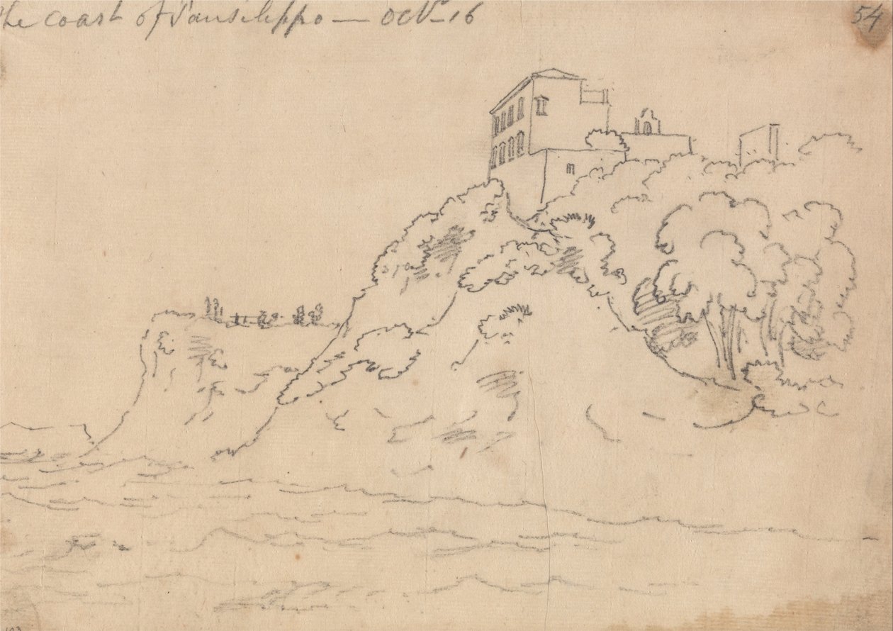 Wybrzeże Posillipo, 16 października autorstwa John Robert Cozens
