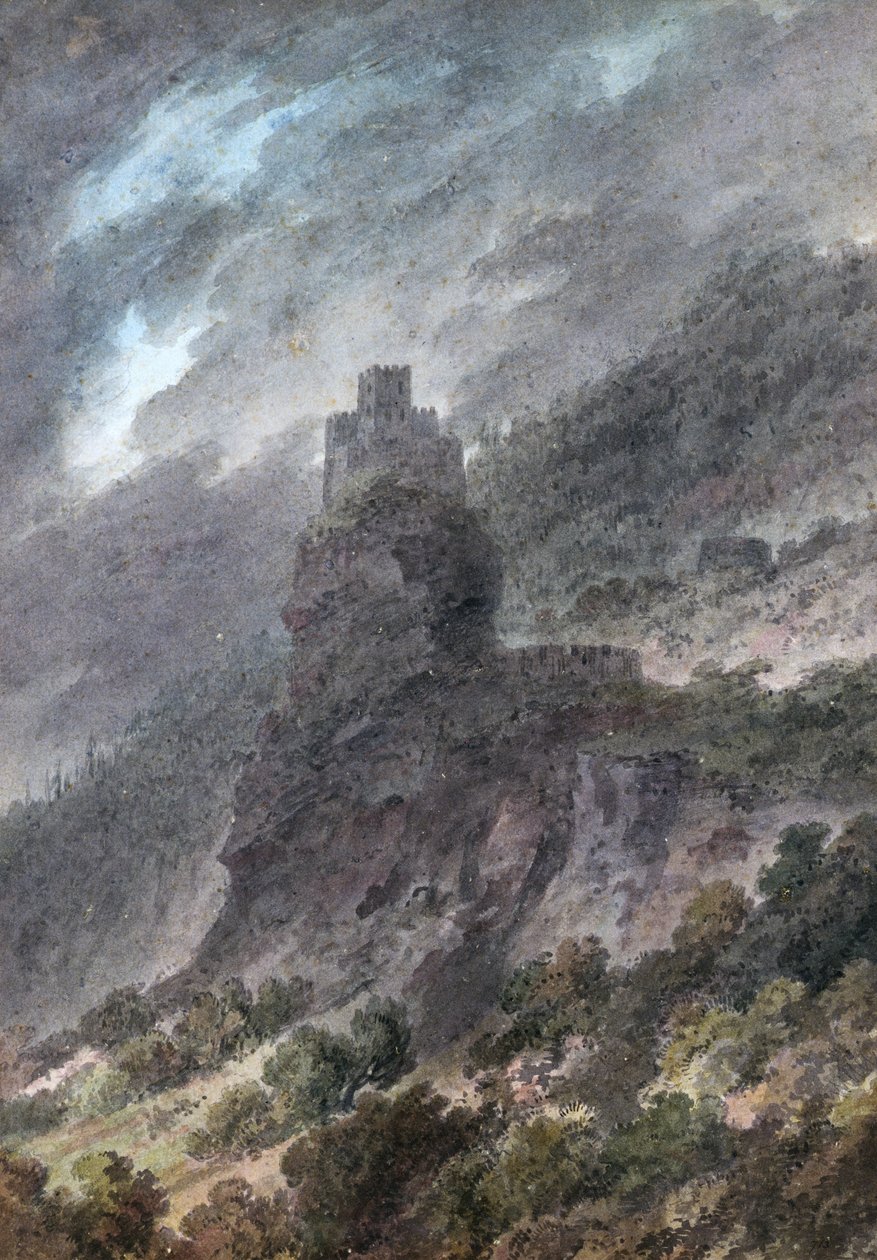 Widok na zamek między Bolzano a Trentem, autorstwa John Robert Cozens