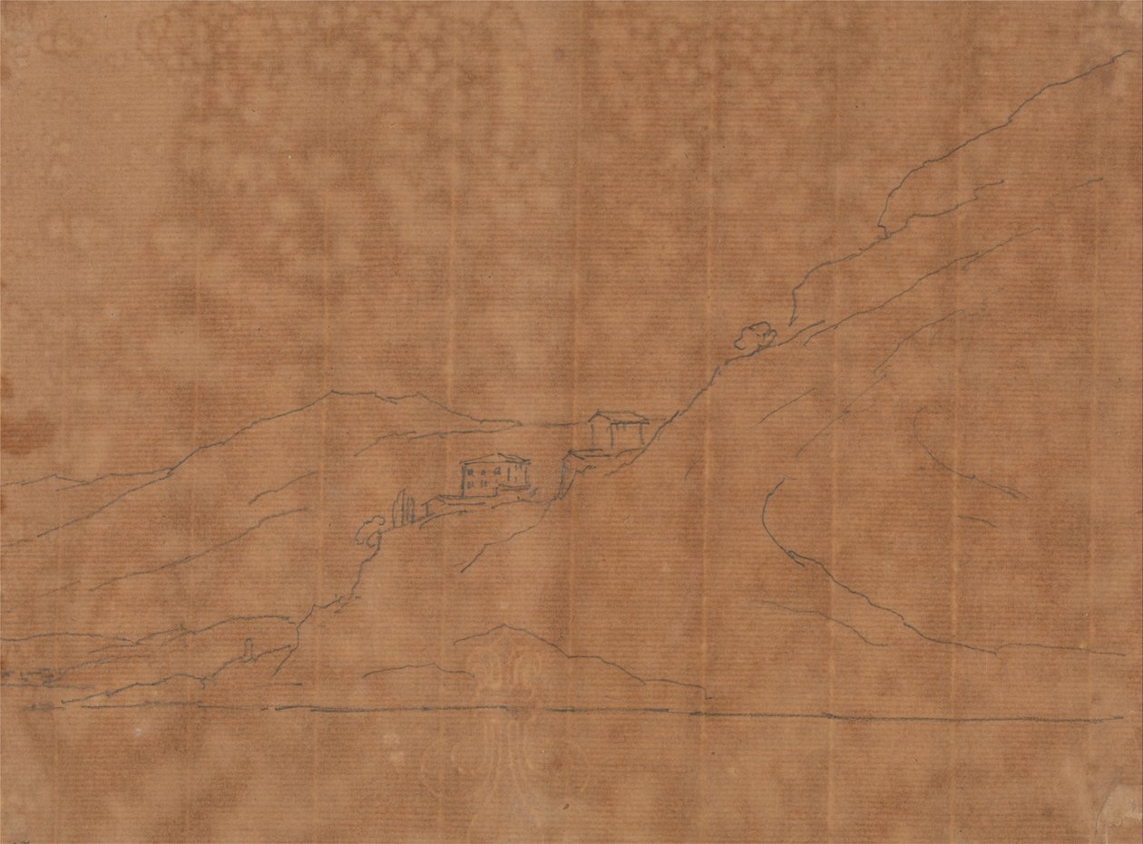 Wille na zboczu wzgórza autorstwa John Robert Cozens