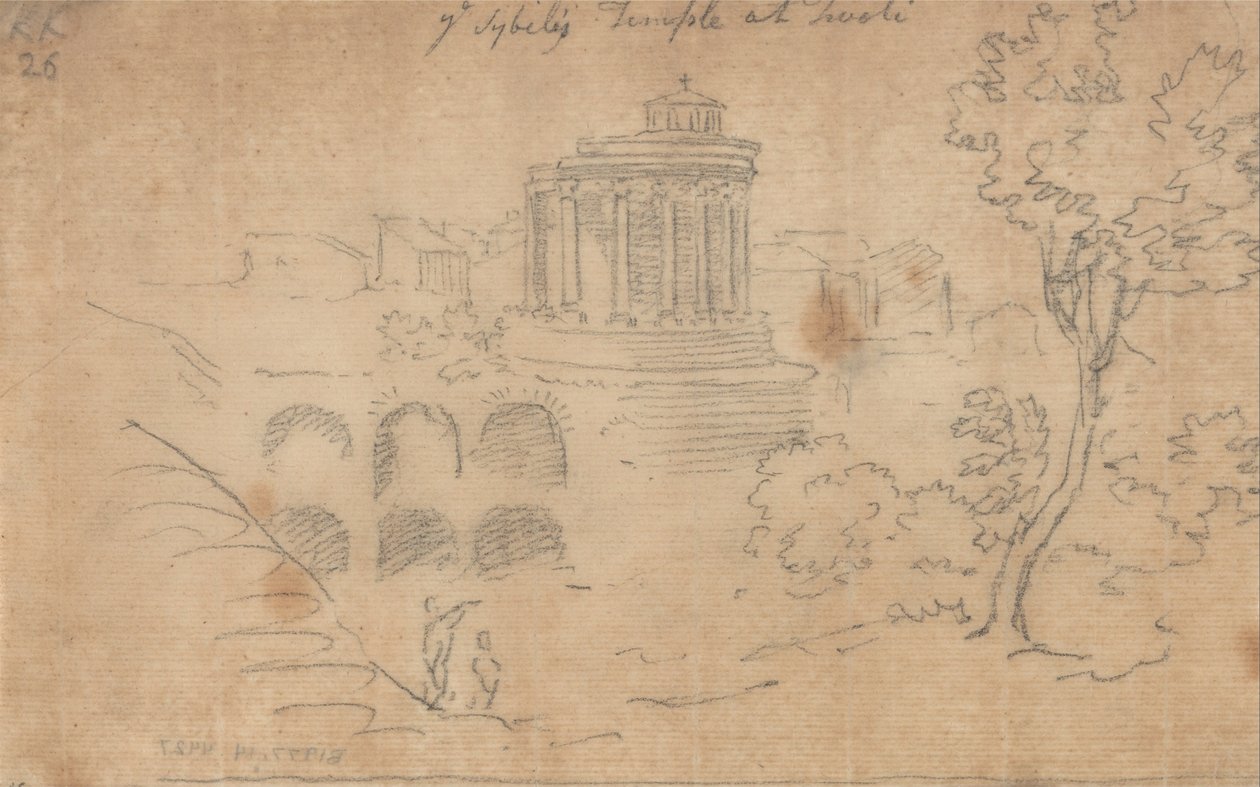 Świątynia Ye Sybils w Tivoli autorstwa John Robert Cozens