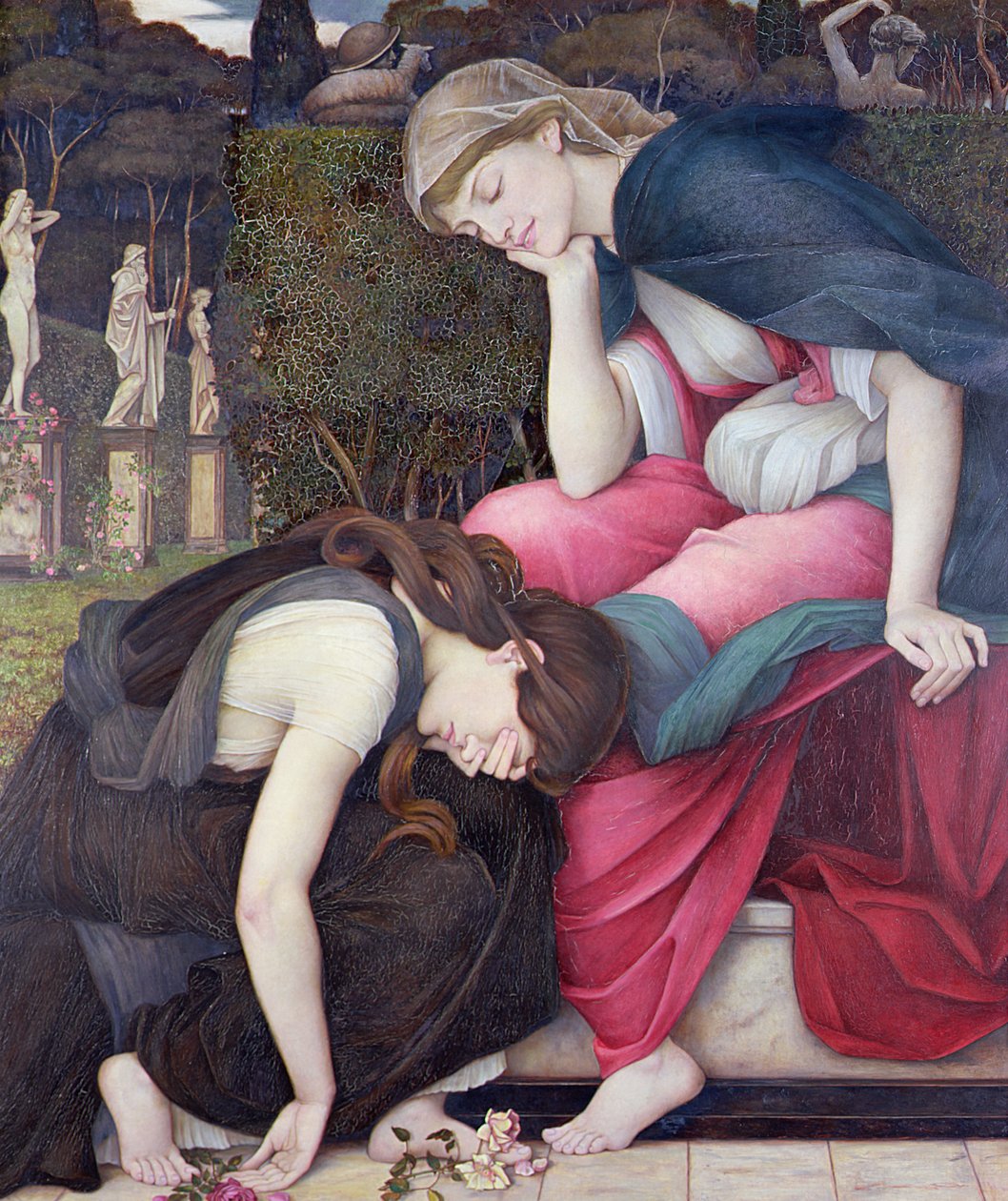 Cierpliwość na pomniku uśmiechnięta do żalu, wyd. 1884 autorstwa John Roddam Spencer Stanhope