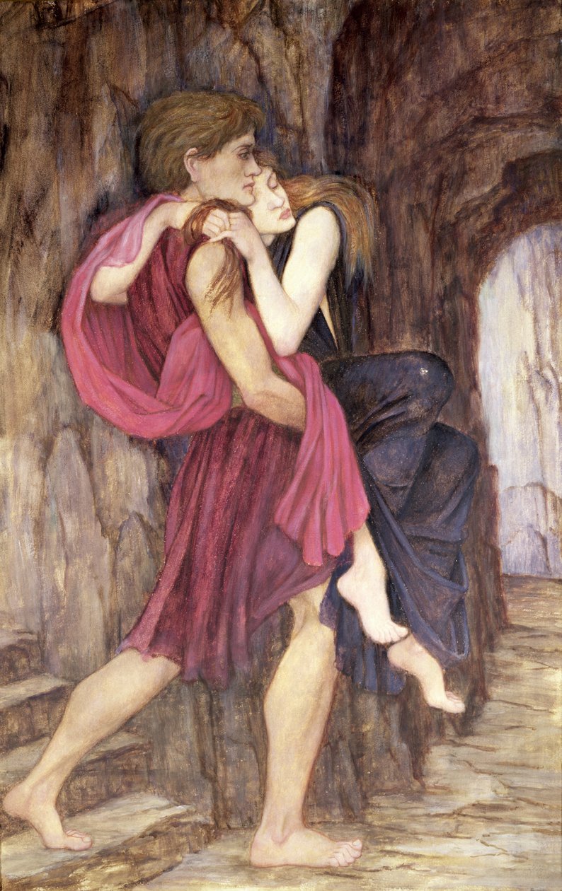 Dwie postacie w jaskini autorstwa John Roddam Spencer Stanhope