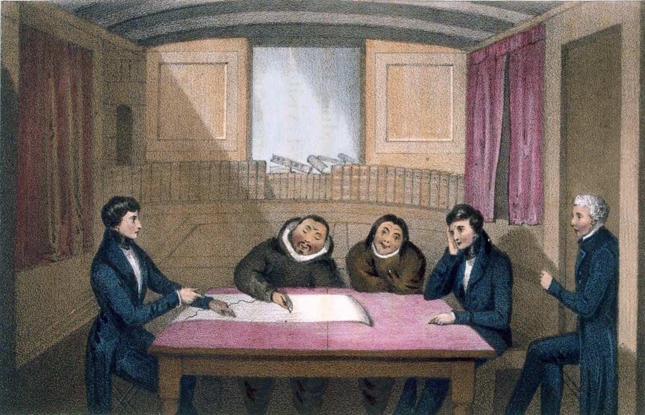 Rysunek Ikmalicka i Apelagliu w kwaterze oficerskiej, 1835 autorstwa John Ross