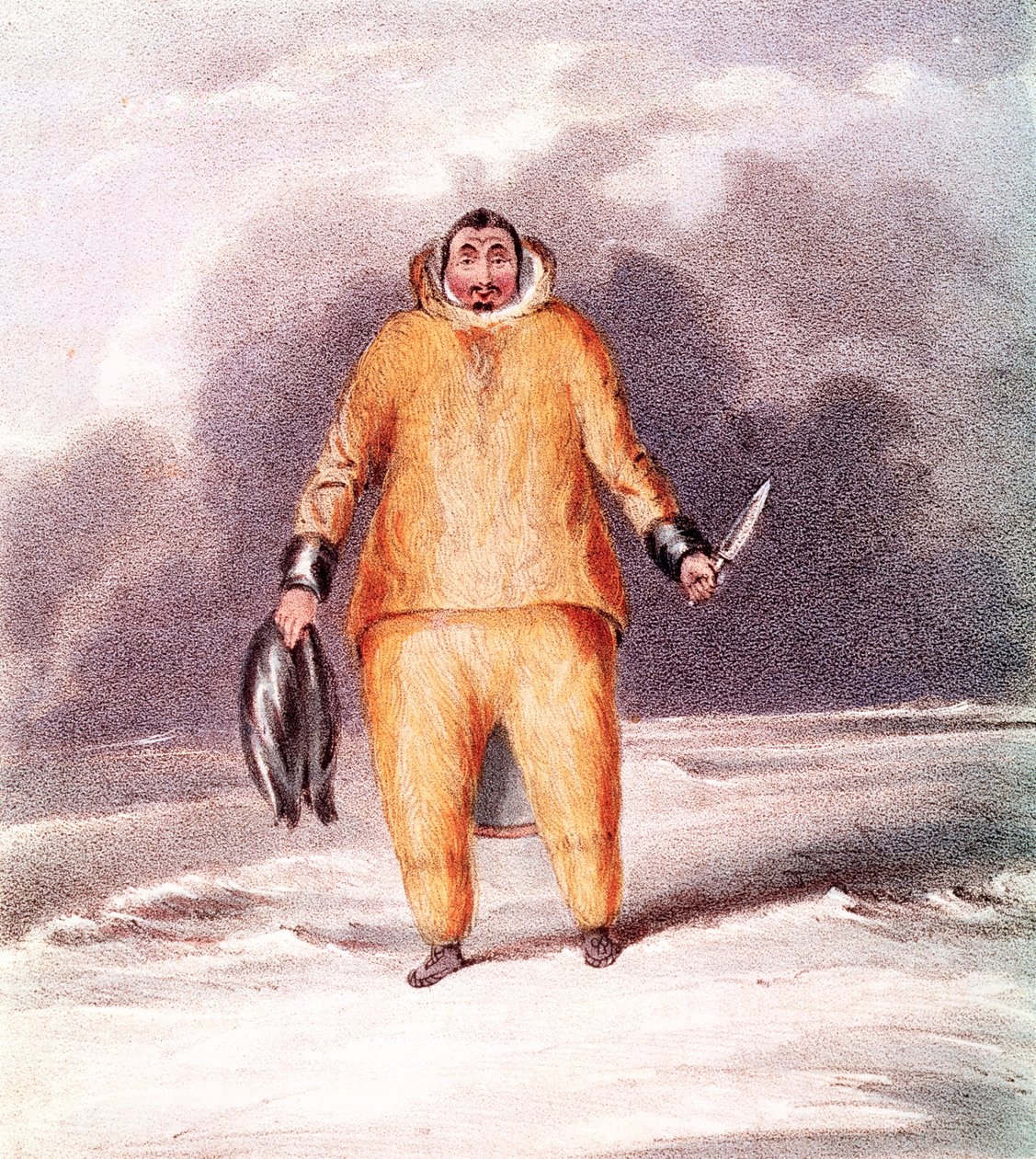 Kunana, eskimos, rytowany przez Johna Brandarda (1812-63), wydrukowany przez Grafa i Sorela autorstwa John Ross