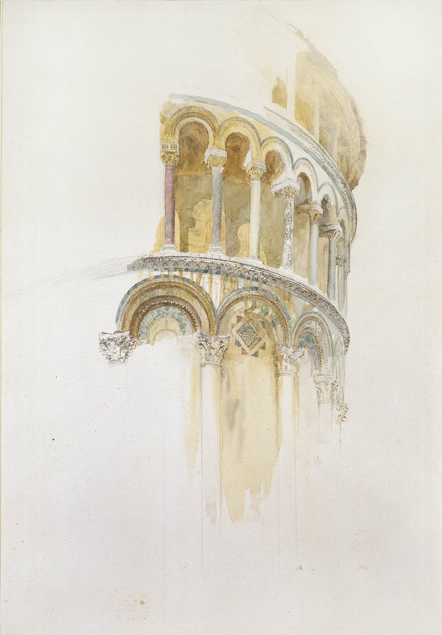 Apsyda Duomo, Piza, XIX w. (ołówek i wc na papierze) autorstwa John Ruskin
