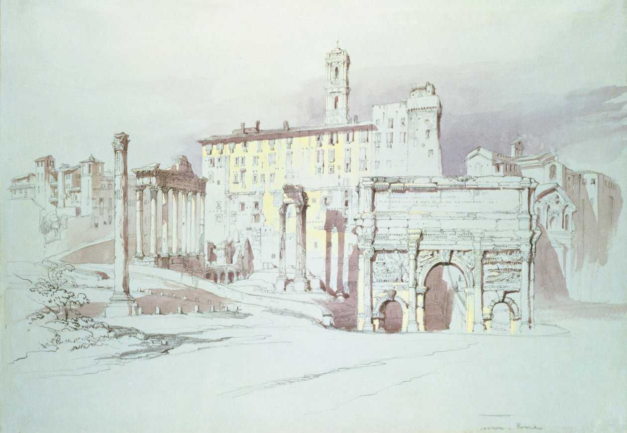 Forum, Rzym, XIX w. autorstwa John Ruskin
