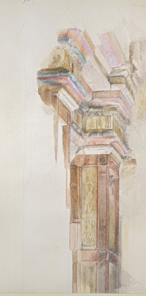 The Palazzo Gambacorti, Piza, 27 - 30 kwietnia 1872 (akwarela na graficie na papierze tkanym) autorstwa John Ruskin