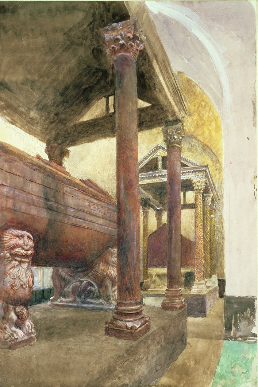 Grób Fryderyka II, Katedra w Palermo, Sycylia, XIX w. autorstwa John Ruskin