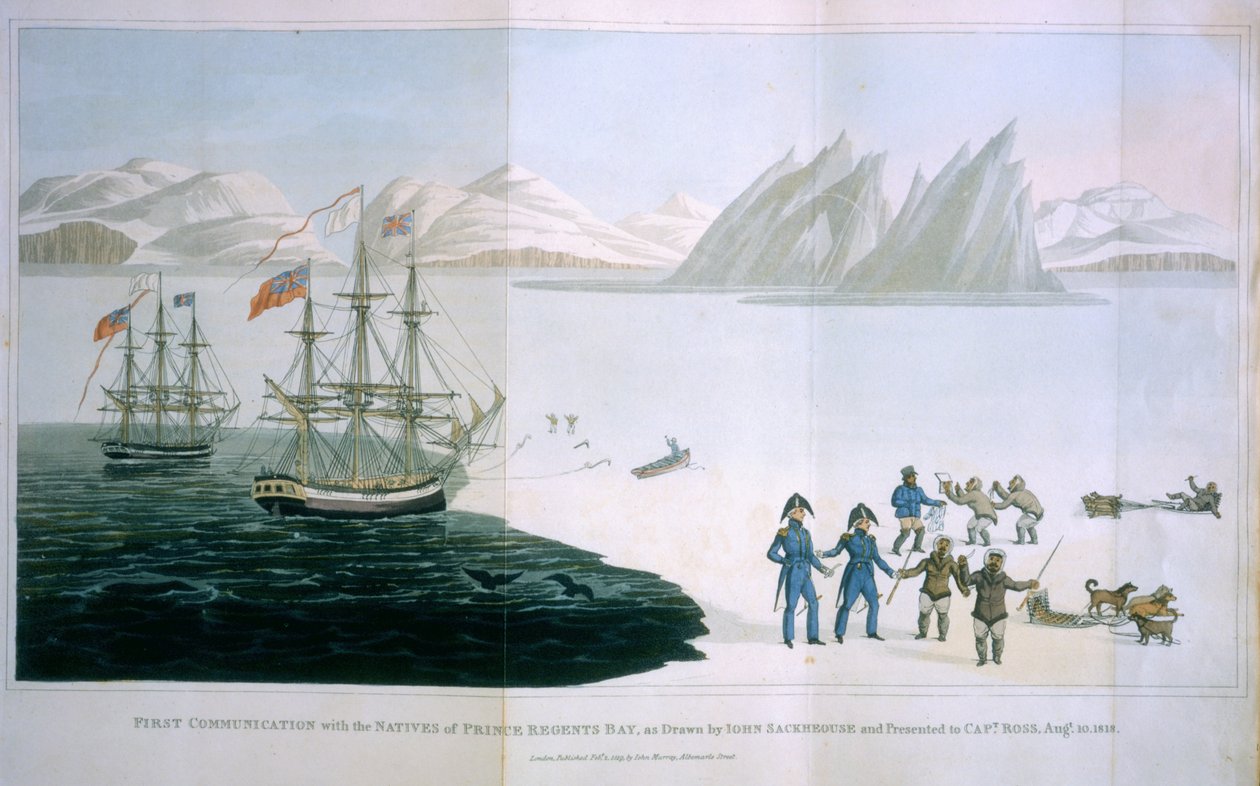 First Communication with the Natives of Prince Regents Bay, 10 August 1818, opublikowane przez John Murray, Londyn, 1819 autorstwa John Sackhouse