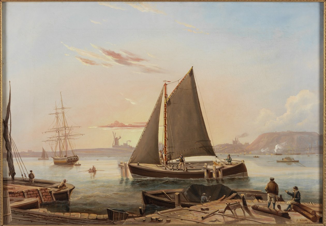 Tyne Wherry przy tamie młyńskiej autorstwa John Scott