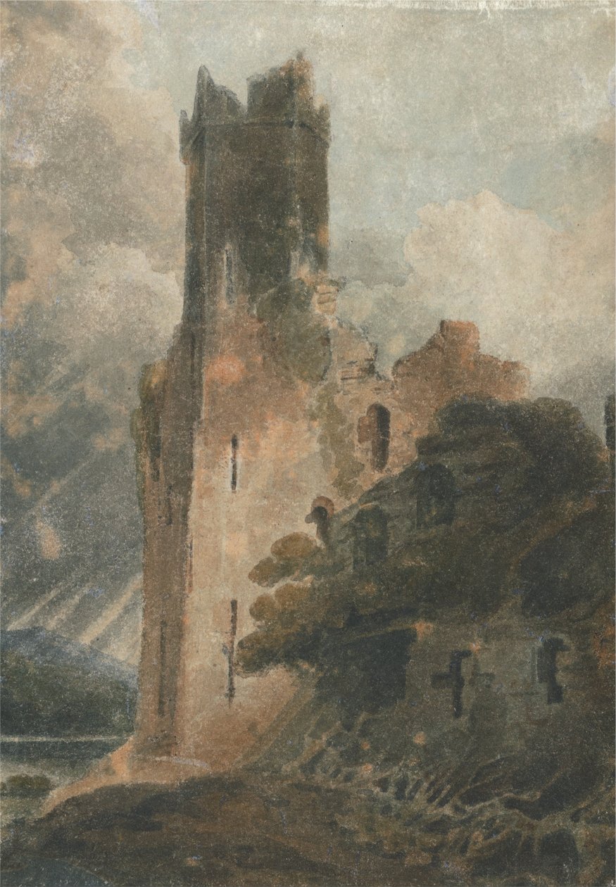 A Wieża zamkowa (zamek Caernarvon) autorstwa John Sell Cotman