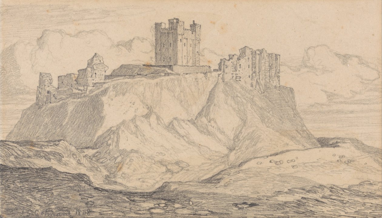 Zamek Bamborough, Northumberland autorstwa John Sell Cotman