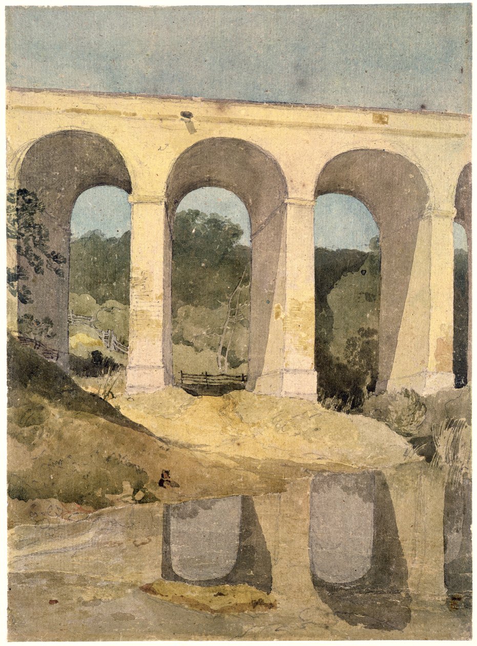 Akwedukt w Chirk, 1806-7 autorstwa John Sell Cotman