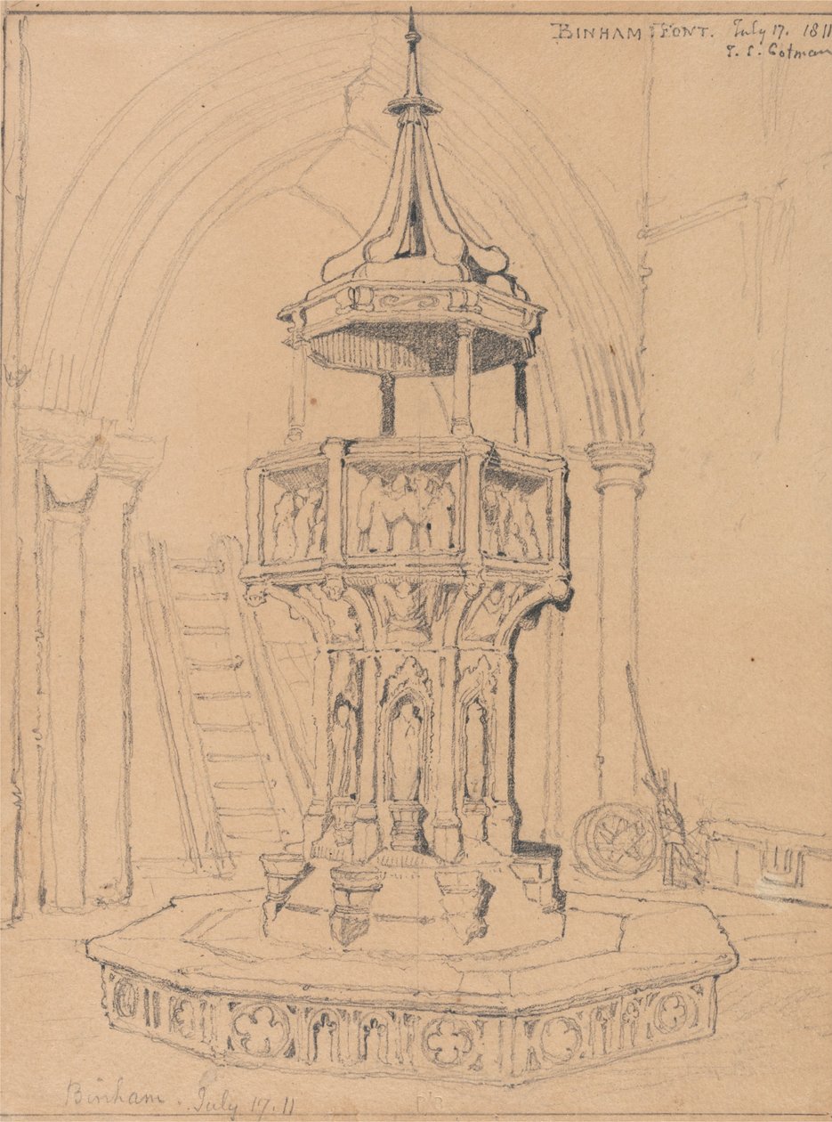 Czcionka w Binham Church, Norfolk autorstwa John Sell Cotman