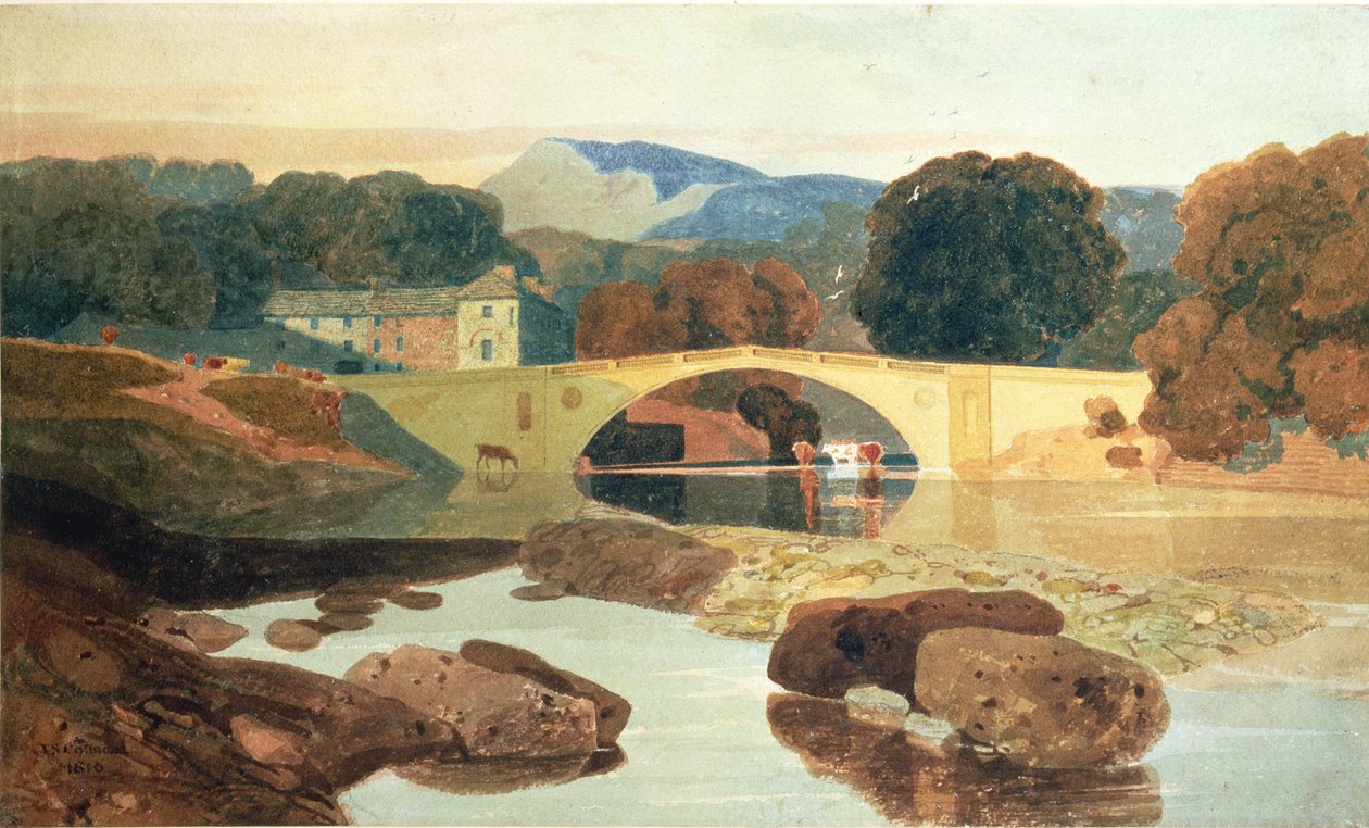 Most Grety, Yorkshire, 1810 autorstwa John Sell Cotman