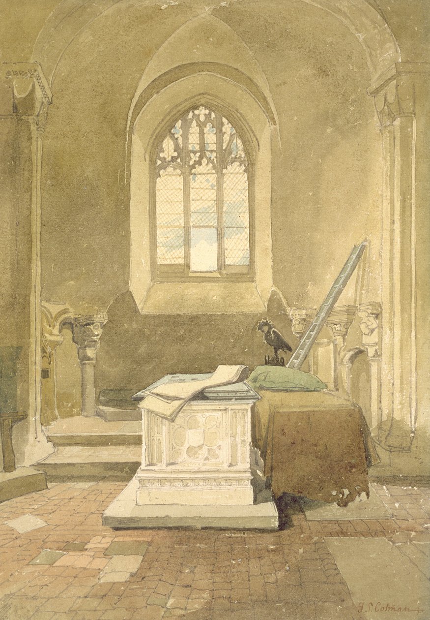 Kaplica Jezusa, katedra w Norwich, ok. 1807 (wc i czarny ołów na papierze) autorstwa John Sell Cotman