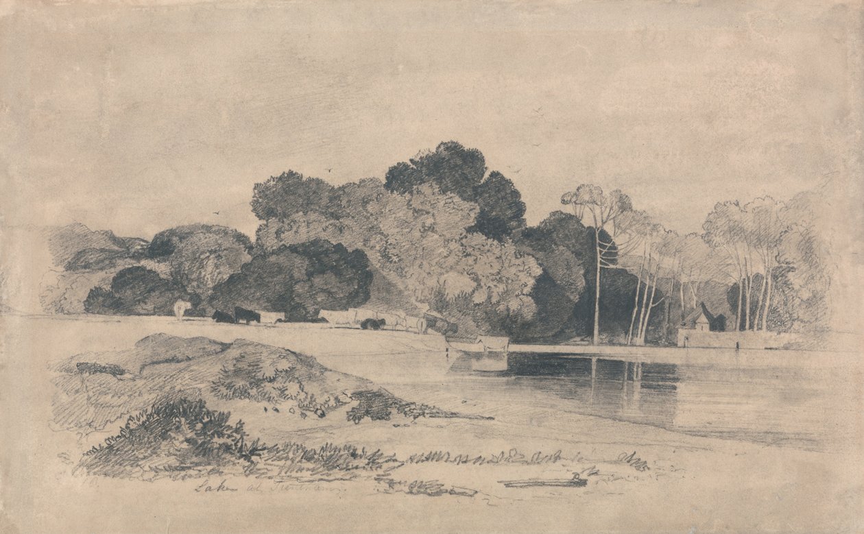 Jezioro w Trentham, Staffordshire autorstwa John Sell Cotman